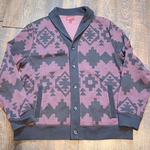 Arizona Jean Co. black and purple native print jacket sweatshirt  wester…